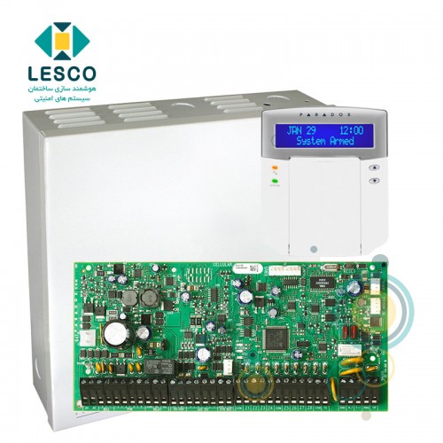 کنترل پنل 192 زون، پشتیبانی از کنترل تردد و زون های آدرس پذیر + کی پد + K641 + جعبه فلزی بزرگ
